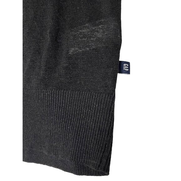 Gap Womens Black Linen Blend Cardigan Medium Button-Up V-Neck Goth - Picture 5 of 12